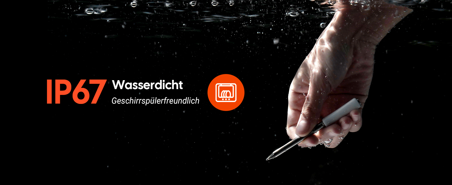 Термометр для м'яса Inkbird INT-11I-B: бездротовий, Bluetooth 5.4, водонепроникний (IP67), LCD-дисплей, для приготування на грилі, в духовці, мангалі, Airfryer