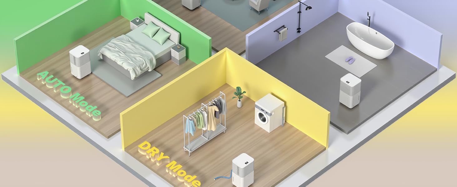 Електричний осушувач повітря 12л/день, сенсорне управління, дисплей, таймер, для дому, ванної кімнати, підвалу, білий