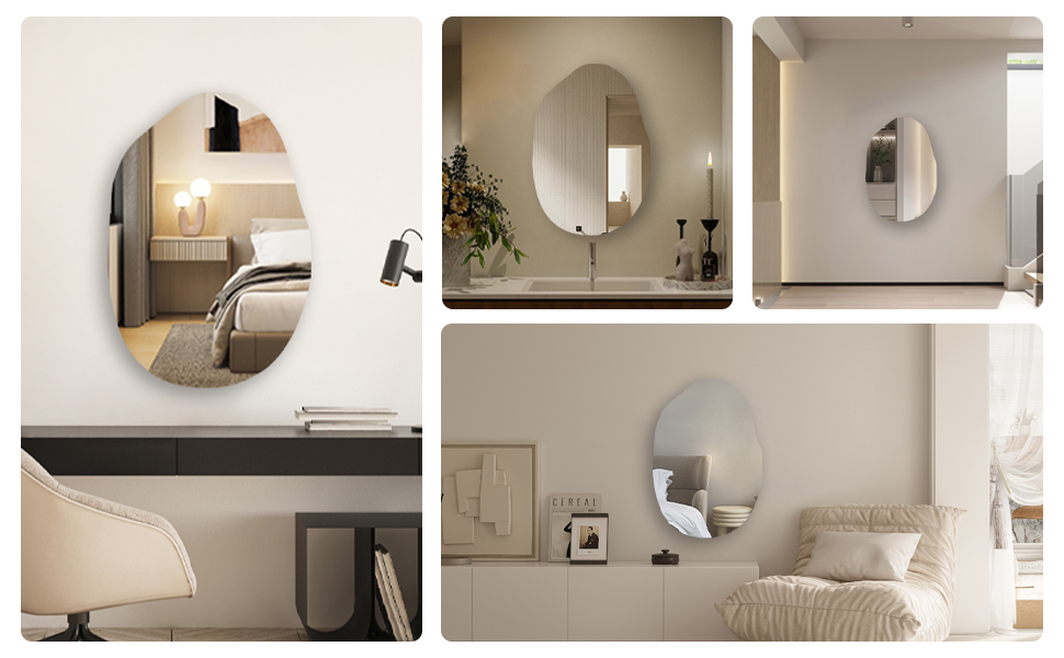 Дзеркало для ванної кімнати Spiegel Schwarz 40x60 см з металевим каркасом, прямокутне, для ванної, вітальні, спальні, гостьового WC