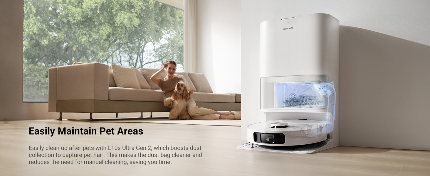 Робот-пилосос Dreame L10s Ultra Gen 2 з миючим модулем, 10000Pa, LiDAR, MopExtend, автомийка та сушка, самостійне очищення та поповнення, підйом мопа 10,5 мм