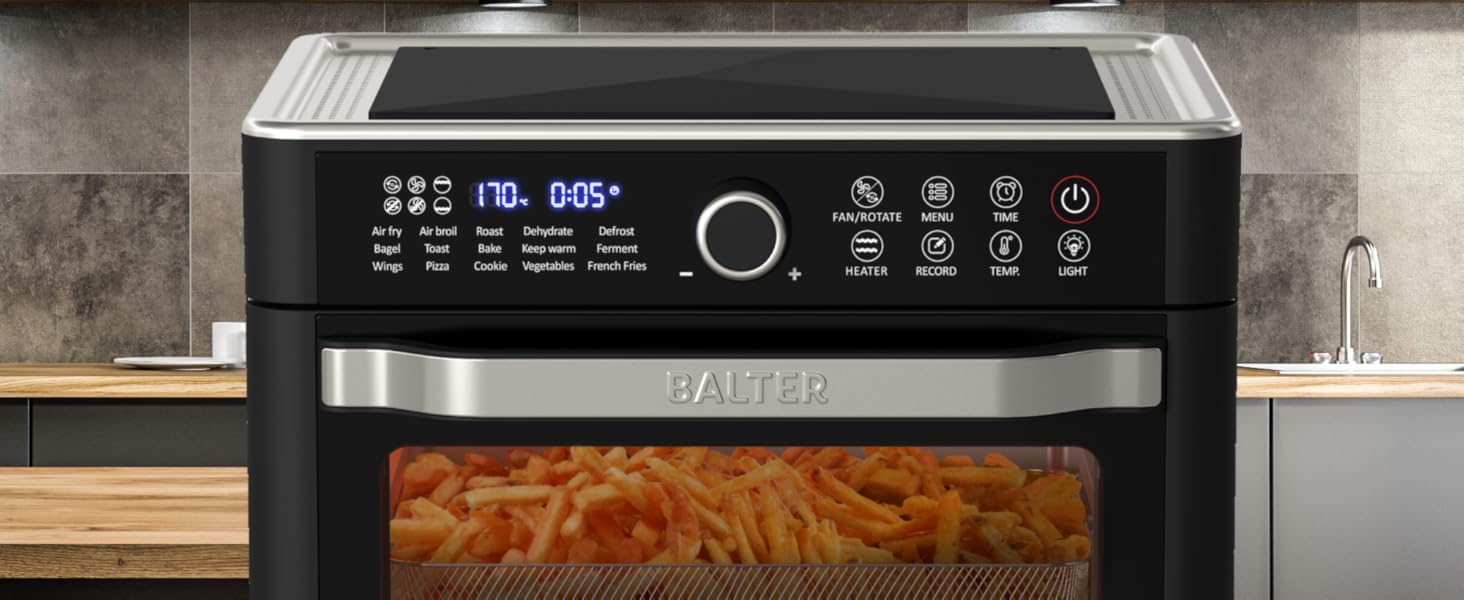 Фритюрниця аеро Balter HL-551T, 5.5 л, чорна, 12 програм, з вікном, 100 рецептів