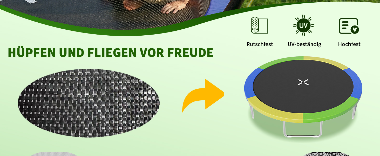 Батут JUMMICO садовий Ø360 см з сіткою безпеки та захисним покриттям для дітей, кольоровий