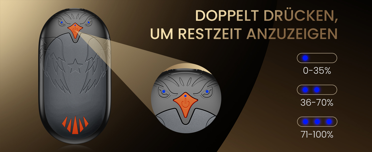 Електричні грілки для рук 2 шт. - USB, 3 режими нагріву, 24 години тепла, для активного відпочинку взимку (сірий)