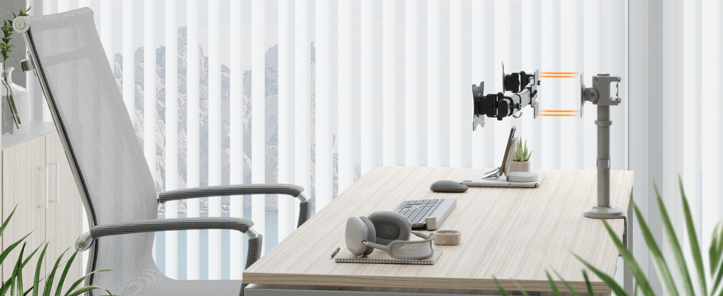 Підставка для монітора RICOO для 2 моніторів, Dual Monitor Arm TS3811, 17-27 дюймів, кріплення для комп'ютерів та ігрових моніторів