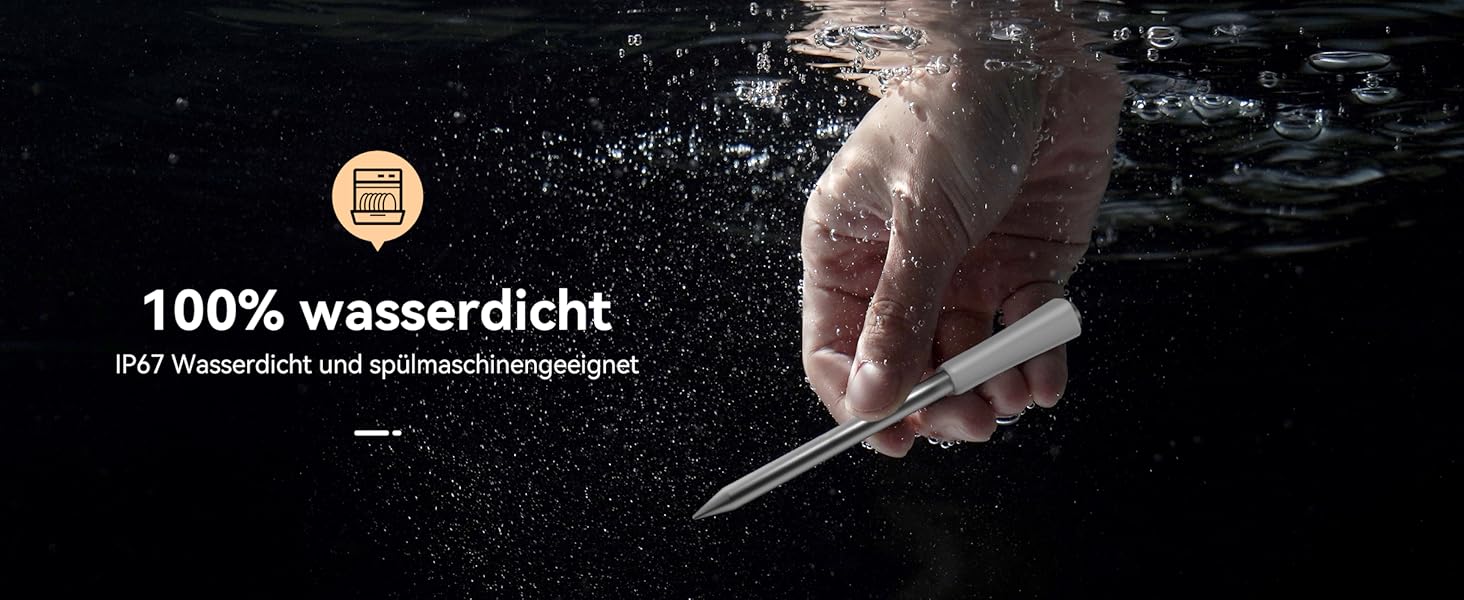 Термометр для м'яса Inkbird INT-11S-B: Бездротовий термометр-щуп з Bluetooth, IP67, для приготування на грилі, BBQ, духовці та коптильні