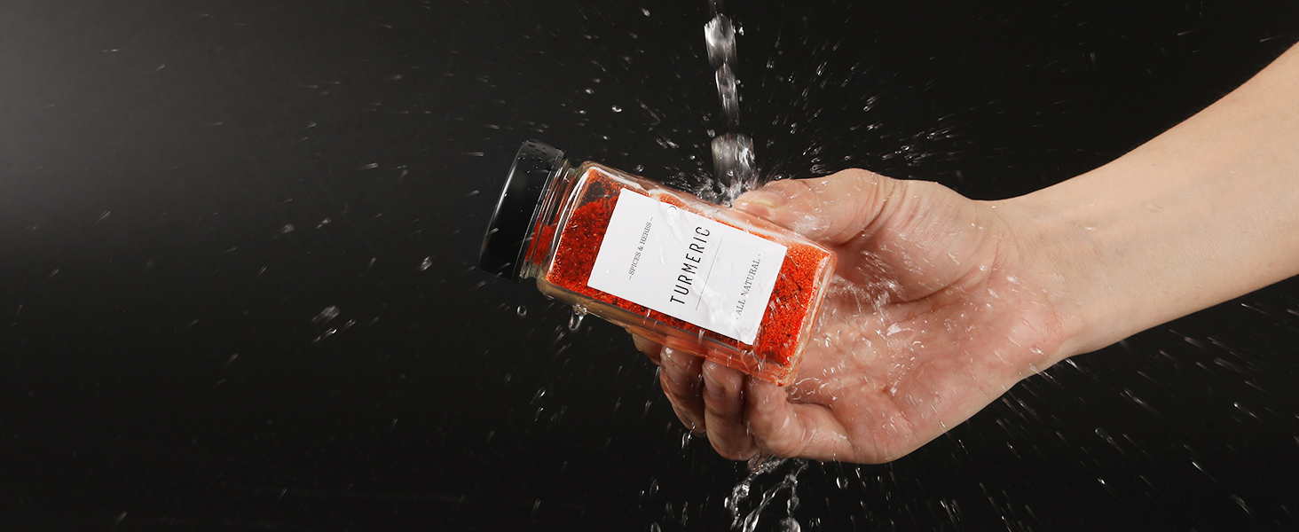 Набір скляних банок для спецій з дерев'яними кришками з акації, 24 шт. по 120 мл (кутові)