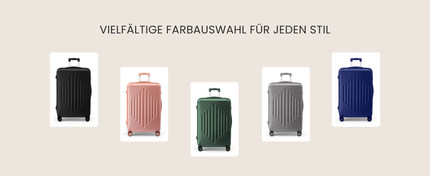 Набір валіз LALAHO 2 шт. з косметичкою, ABS, телескопічний ручка, захист кутів, сірий (Dunkelgrün-1, M (55CM))