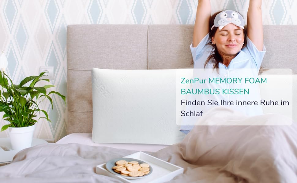 Ортопедична подушка ZenPur для шиї та плечей 40x60x13 см з Memory Foam, сертифікат Oeko-Tex, бежева