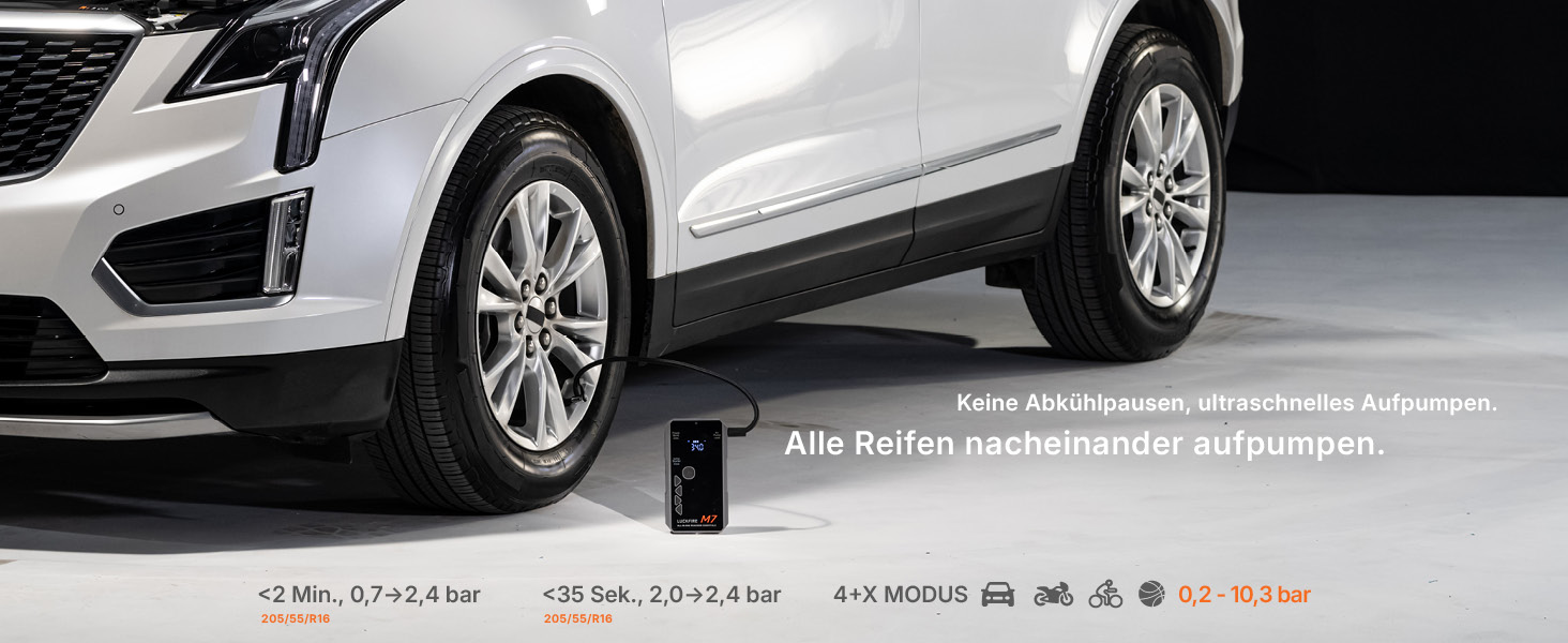 Портативний пусковий пристрій Smart Starthilfe Powerbank для автомобіля 12V з компресором, 150 PSI, 60Wh - для бензинових та дизельних двигунів до 8,5L та 6,5L відповідно