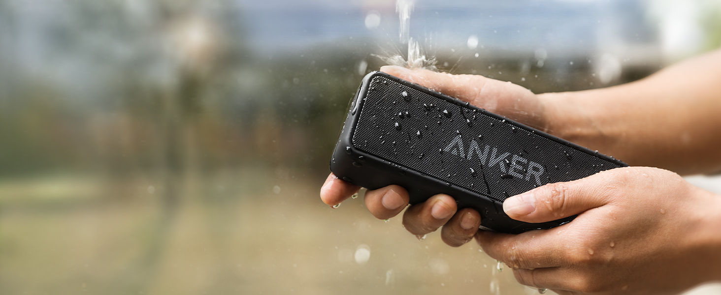 Портативна Bluetooth колонка Anker SoundCore 2 - потужний звук, глибокий бас, 24 години роботи, водонепроникність IPX7, для iPhone, Galaxy та інших пристроїв (Чорний)
