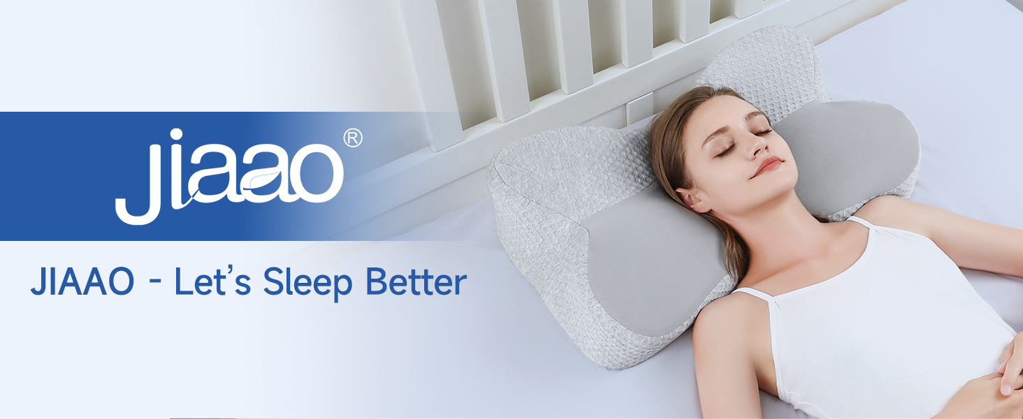 Подушка для шиї Jiaao Memory Foam, комфорт для всіх положень сну, можна прати, 64x39x13 см (пелюстка)