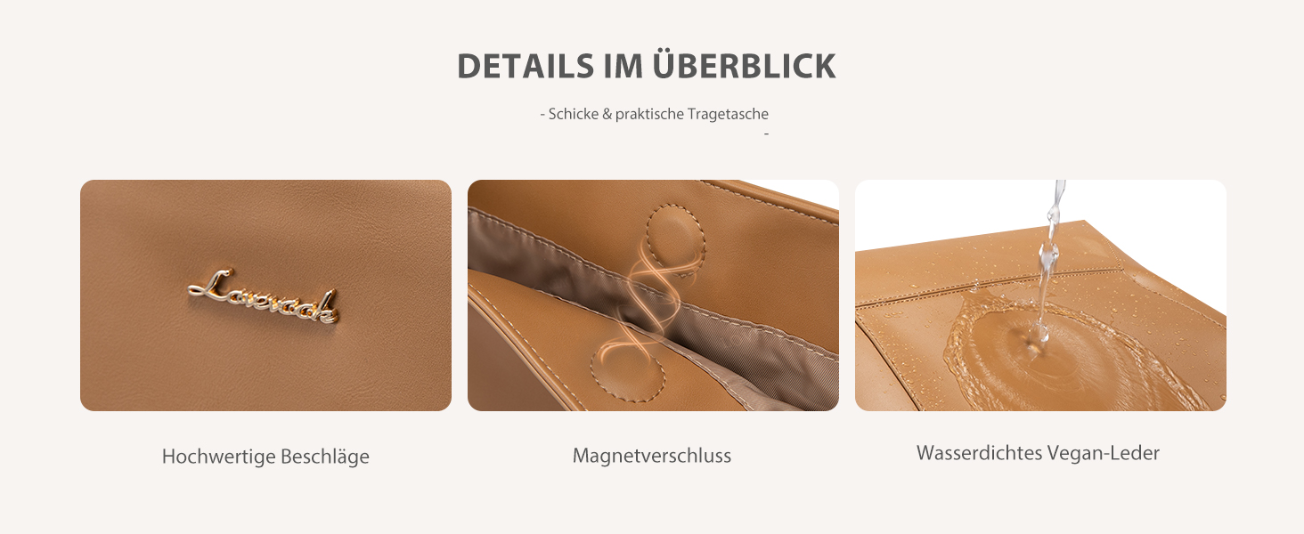 Сумка жіноча LOVEVOOK з натуральної шкіри, велика містка, на плече, тоут, для роботи та повсякденного використання, коричнева