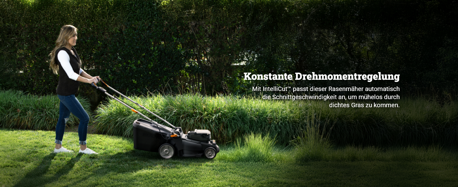 WORX WG737E акумуляторний газонокосарка Nitro 40V (2x20V) - безщітковий двигун, ширина зрізу 37 см, 6 рівнів висоти зрізу (20-70 мм), 40л травозбірник, 2x4Ah акумулятори та подвійний зарядний пристрій, без приводного колеса