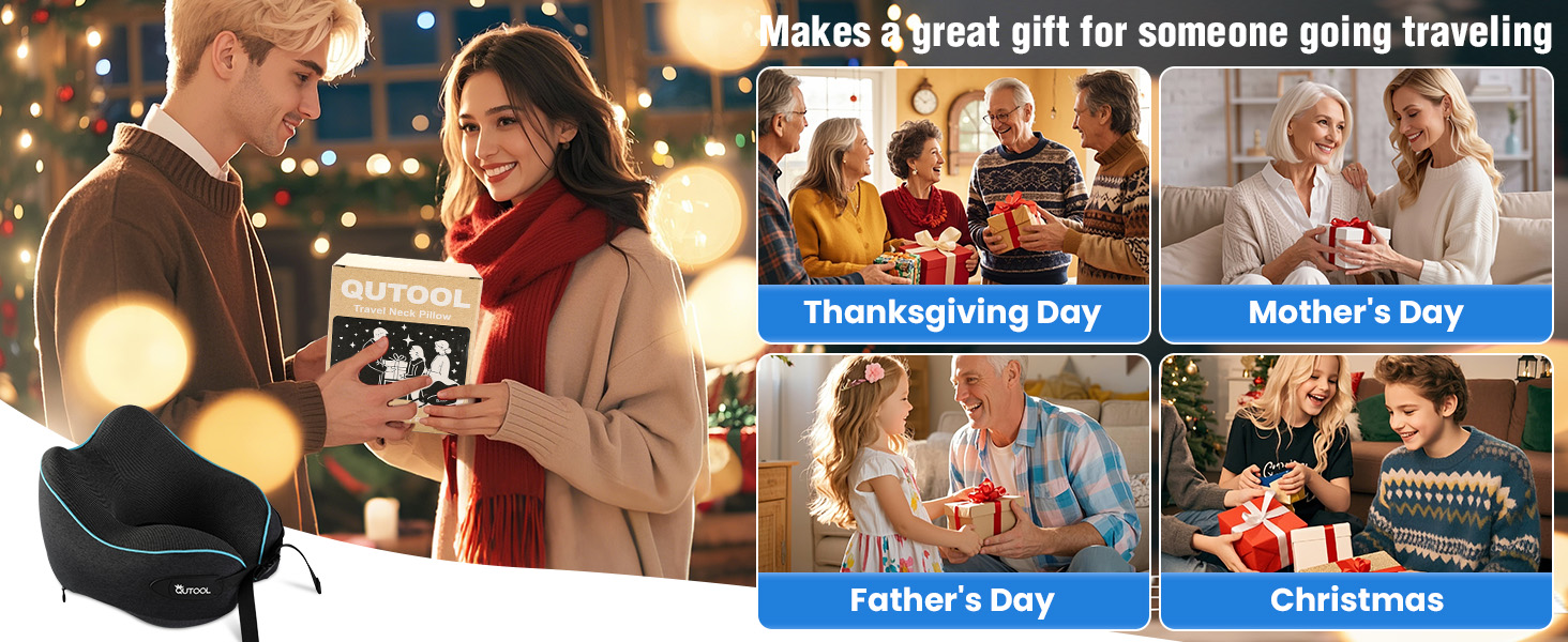 Подушка для шиї у літак з Memory Foam, регульовані ремені, дихаючий чохол, підтримка шиї для подорожей (літак, авто, поїзд). У комплекті: чохол для зберігання з гачком