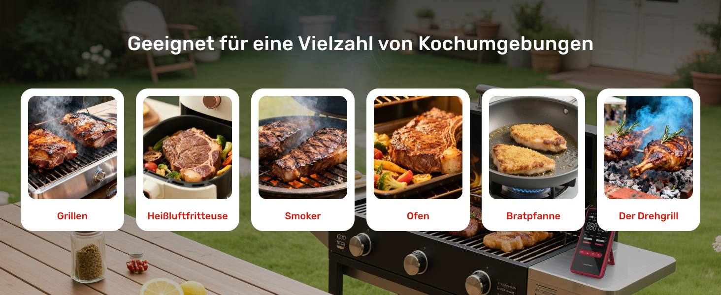 Smart термометр для м'яса Meatmeet X Pro з Bluetooth та Wi-Fi, 2 зонди, 6 сенсорів, нержавіюча сталь, IP69, до 582°C, для гриля, духовки, фритюрниці