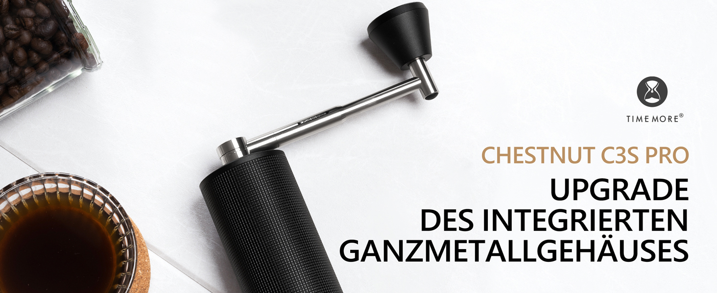 Ручна кавомолка TIMEMORE Chestnut C3s PRO: для еспресо та френч-прес, чорна