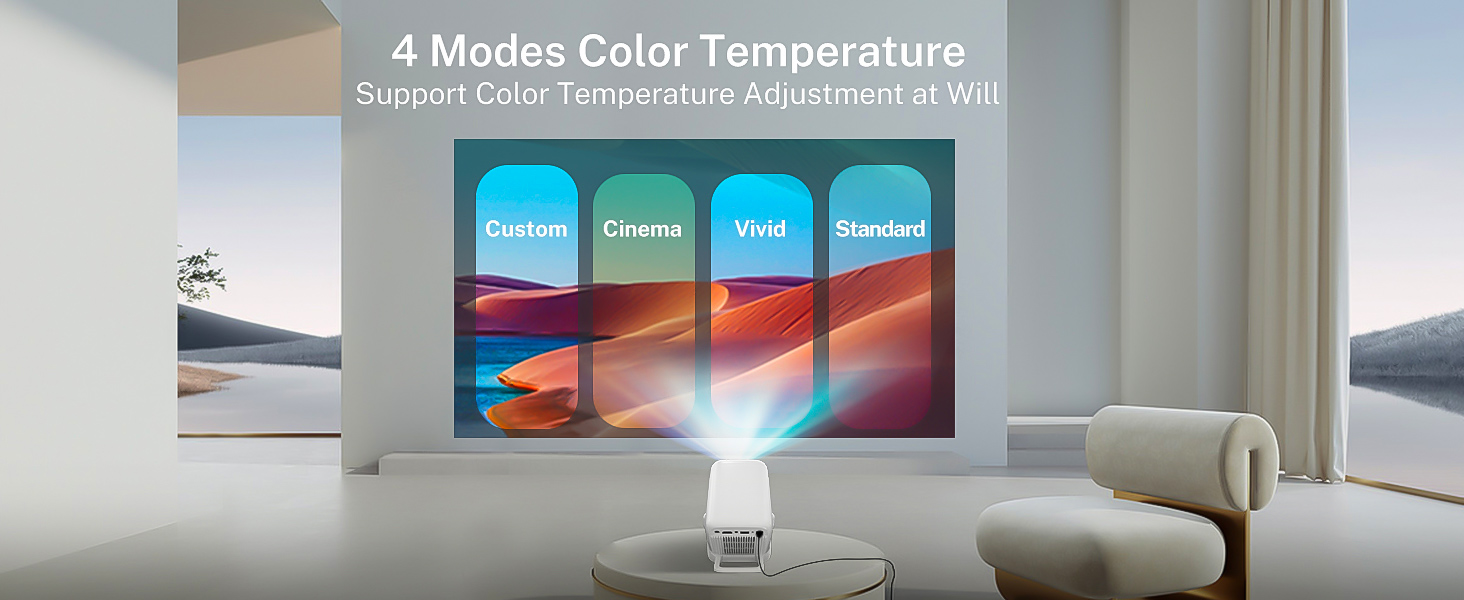 Проектор LYNCAST HY300 Pro: портативний, з Wi-Fi, Bluetooth, Android 11, 1080P/4K, поворотний 180°, для дому та на вулиці