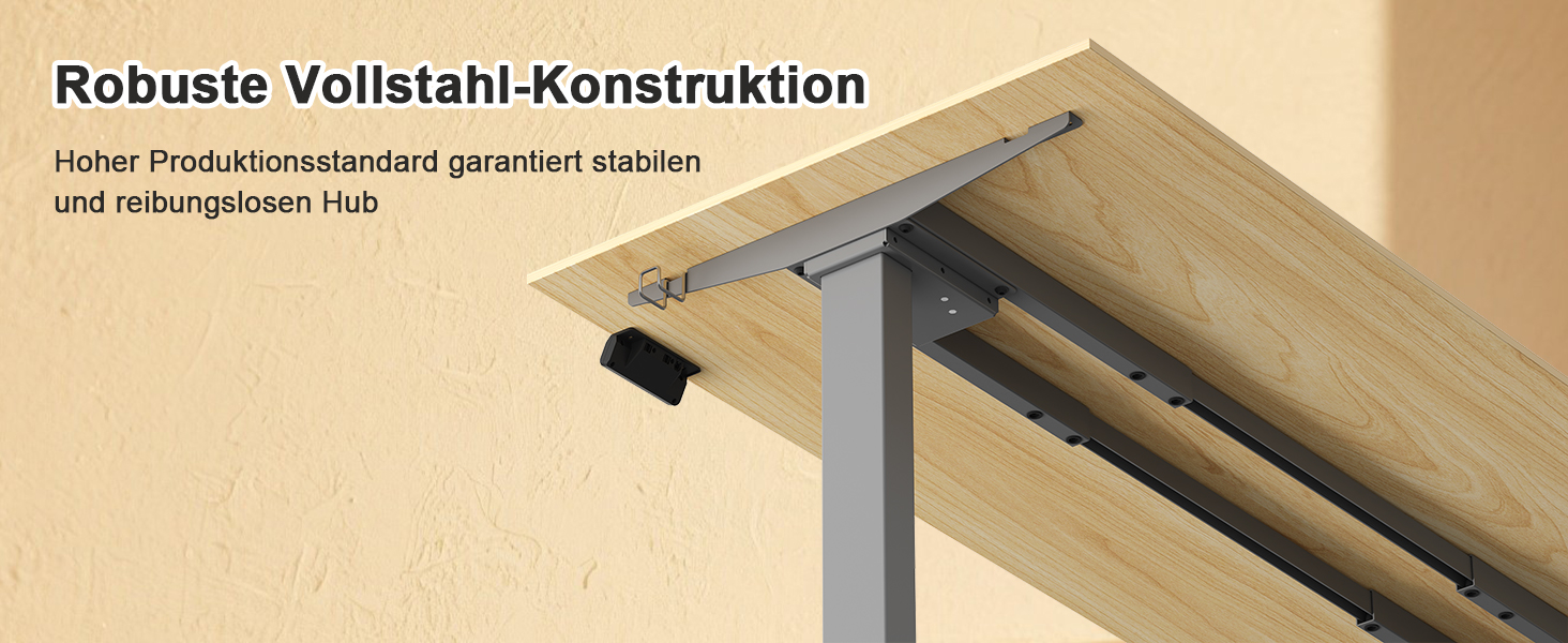 Регульований стіл JUMMICO з міцним металевим каркасом та 2 моторами, 3 пам'яті, для стояння та сидіння (білий), 100 x 140 см, сірий