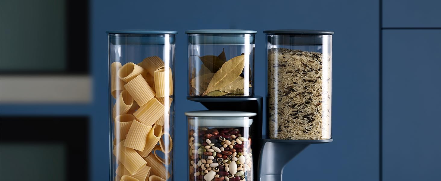 Набір Joseph Joseph з 5 контейнерів для зберігання продуктів у холодильнику, герметичні, сірі, з функціональним тримачем