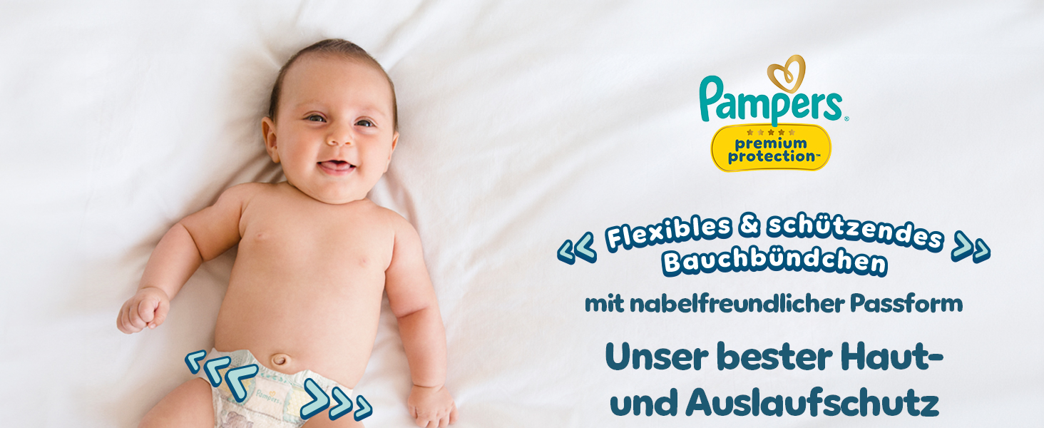 Підгузки Pampers Premium Protection розмір 1 (2-5 кг), пачка 180 шт, на липучках