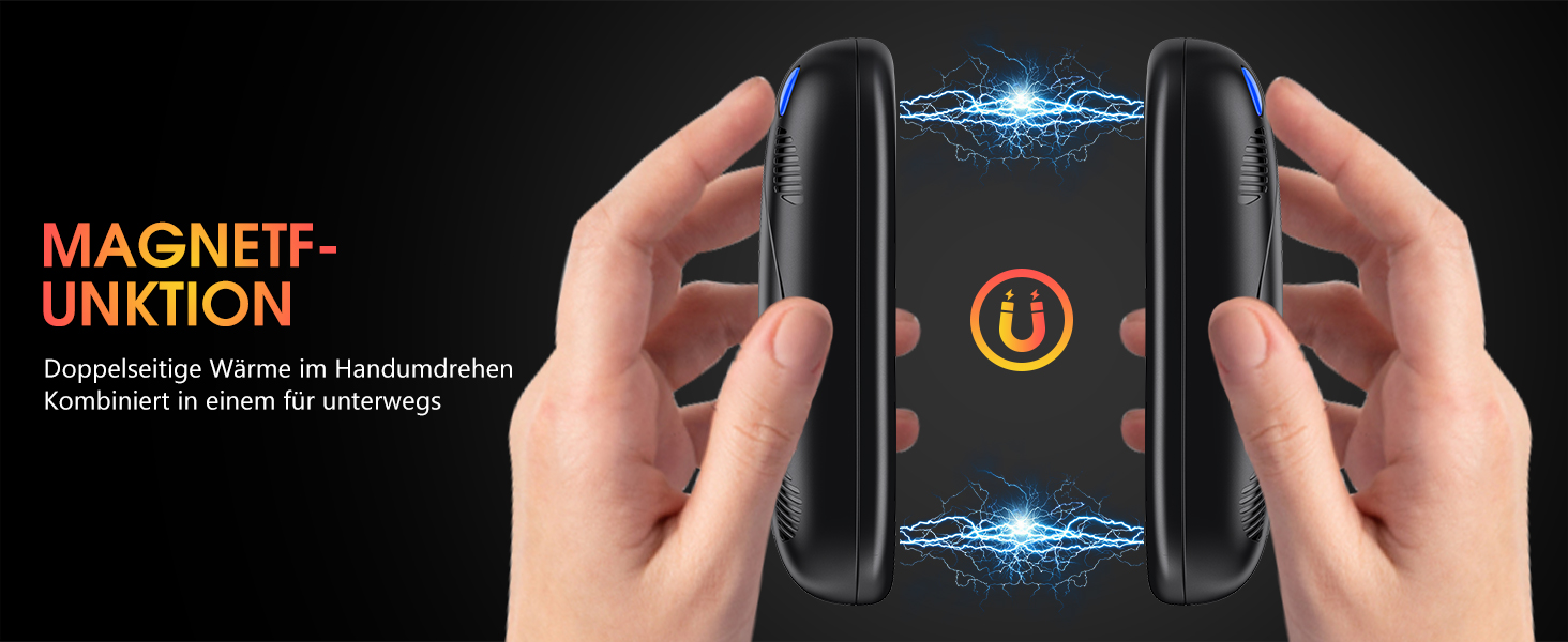 Електричні грілки для рук FANDLISS 10000mAh, 2 шт., з двостороннім нагрівом, USB, 3 режими, для кемпінгу та активного відпочинку