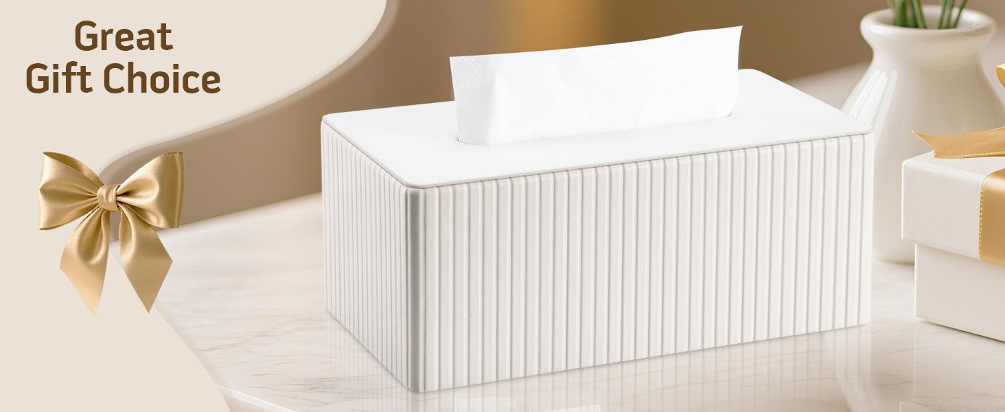 Скляниця для серветок KINGFOM, бежева, прямокутна, з PU шкіри – декоративна скляниця для серветок для вітальні, ванної кімнати та офісу