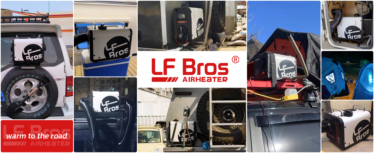 Дизельний опалювач LF Bros 5 кВт - 12/24/220-240V з пультом та LCD-дисплеєм для гаража, кемпінгу, автодому (білий)