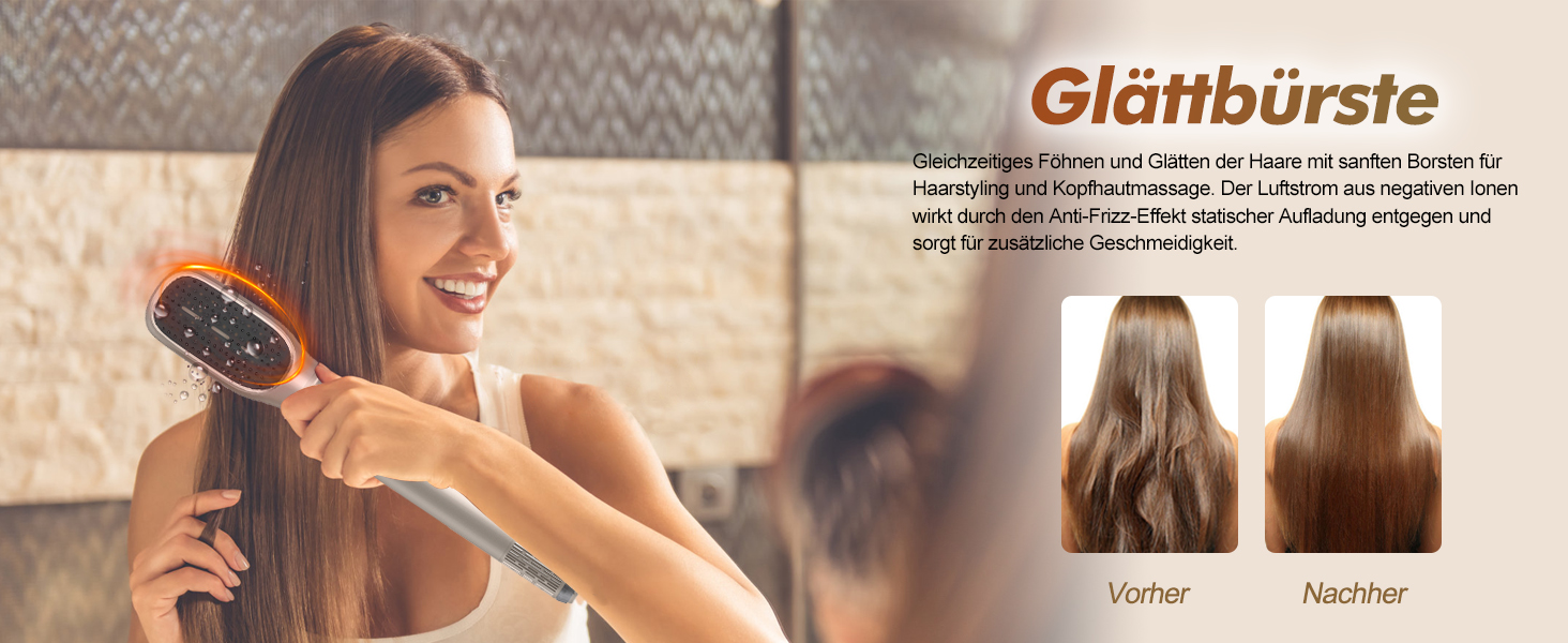Airstyler 6 в 1 Gold 1000W: Фен-щітка, плойка, випрямляч для волосся – професійний набір для укладки