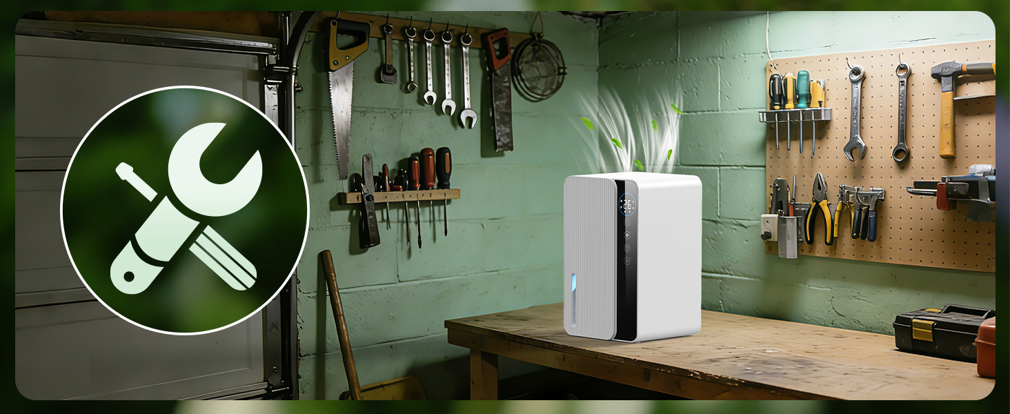 Електричний осушувач повітря 1800 мл, енергозберігаючий, для спальні та ванної кімнати, 22,5W, тихий, з режимом сну, таймером та автовимкненням (550 мл/день)