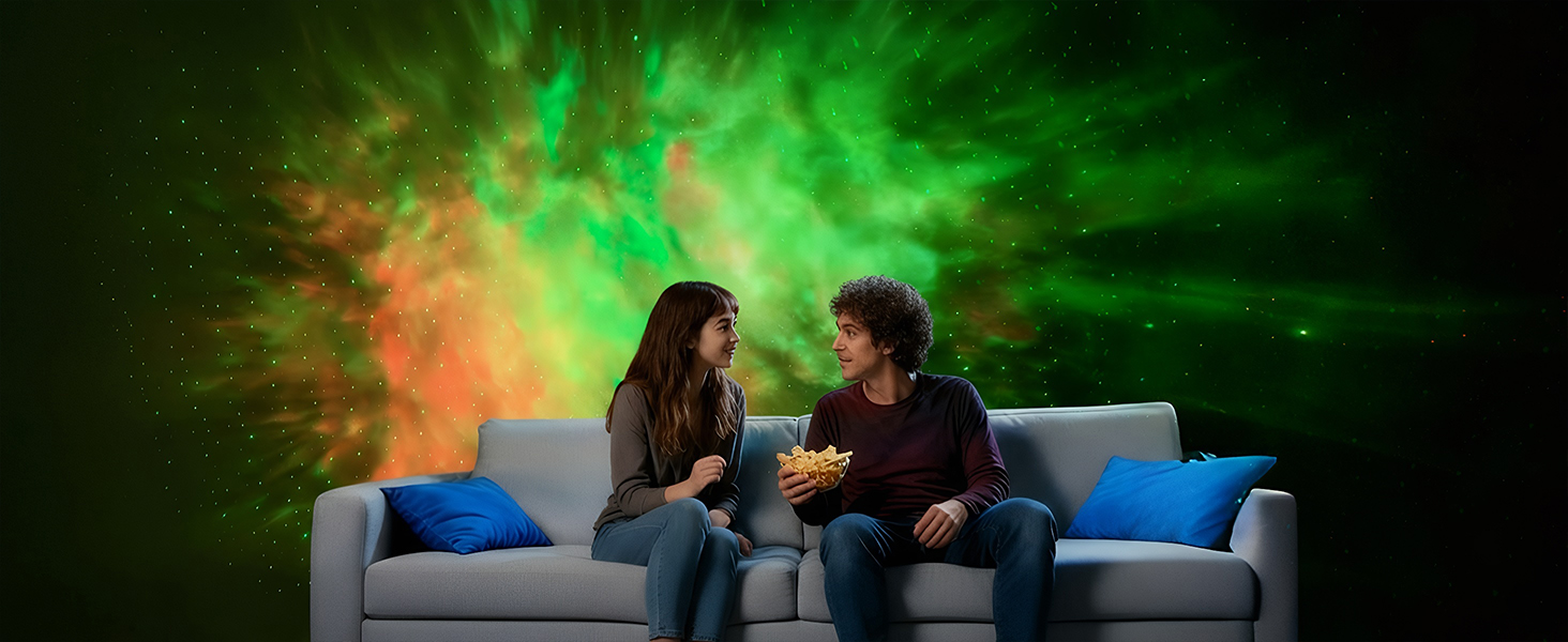 Проєктор зоряного неба Smart Sternenhimmel WiFi з пультом, додатком та голосовим керуванням, 16 млн кольорів, тихий (25 дБ), 4 кути нахилу - білий