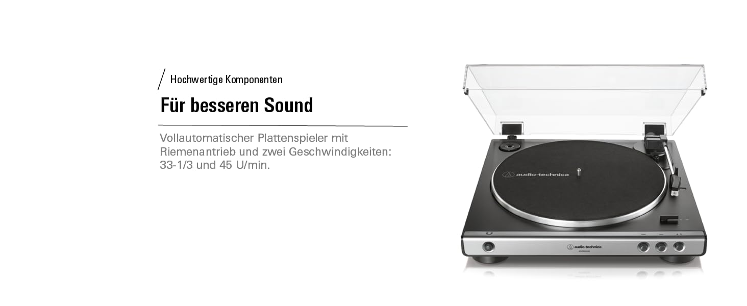 Програвач вінілу Audio-Technica LP60XBTBK, автоматичний, Bluetooth, USB, сірий, ремінний привід