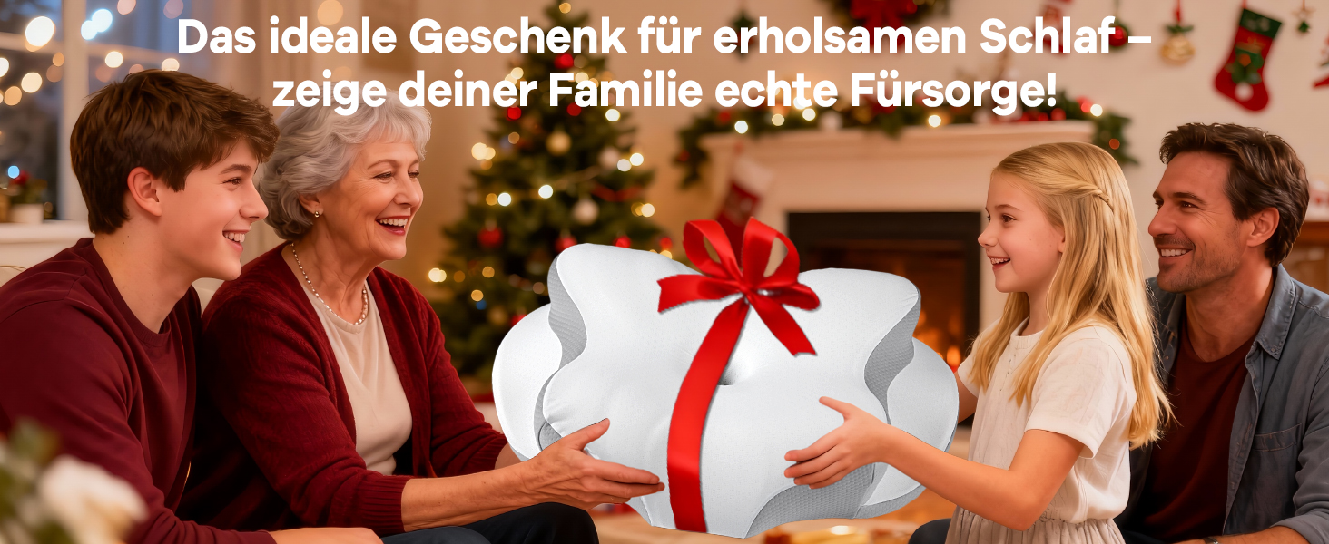 Подушка для шиї з Memory Foam - ортопедична подушка для сну, біла. Для тих, хто спить на боці, спині та животі