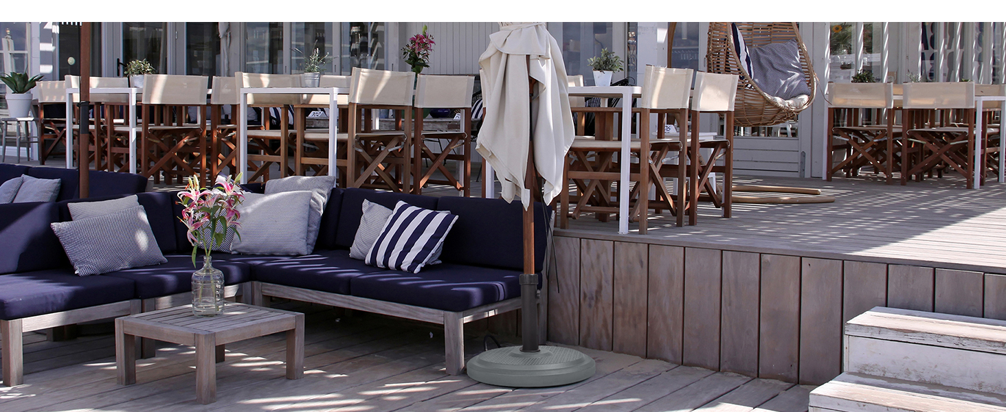 Підставка для парасольки Paramondo, кругла, срібна, з полімерного бетону, для масту діаметром до 50 мм, з адаптерними гільзами