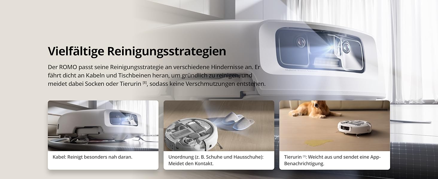 Робот-пилосос DJI ROMO S з функцією миття підлоги, 25 000 Па потужність всмоктування, розпізнавання перешкод рівня дрона, два робочі руки, 200 днів без обслуговування, автоматичне очищення та сушіння моп-насадки (DJI ROMO A (версія з баком для води))