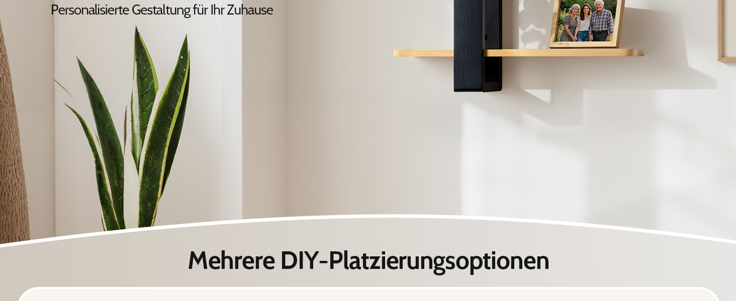 Полиця настінна дерев'яна SUMGAR, плаваюча, 3-ярусна, 50x58 см, чорно-дерев'яна, для вітальні, спальні