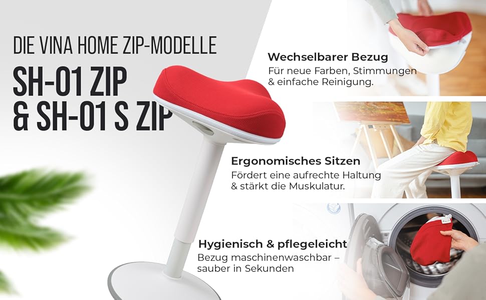 Офісний стілець ZIP SH-01 Graphitblau: ергономічний, регульована висота (58-83 см), знімний чохол, сертифікат IGR