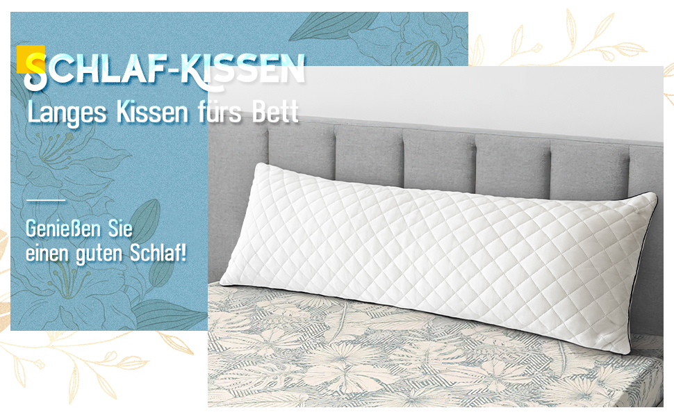 Подушка для сну на все тіло AS AWESLING з ефектом пам'яті (Memory Foam), біла, 160 x 50 см, з чохлом для підтримки бокового сну