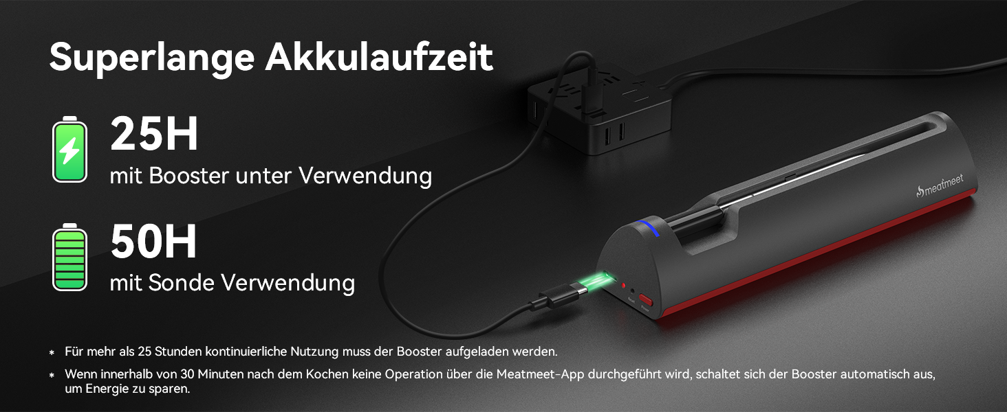 Бездротовий термометр для м'яса з Wi-Fi та Bluetooth, моніторинг через додаток, таймер та сповіщення, водонепроникний (IP67) та маслостійкий, для BBQ, духовки, гриля, кухні MMP1