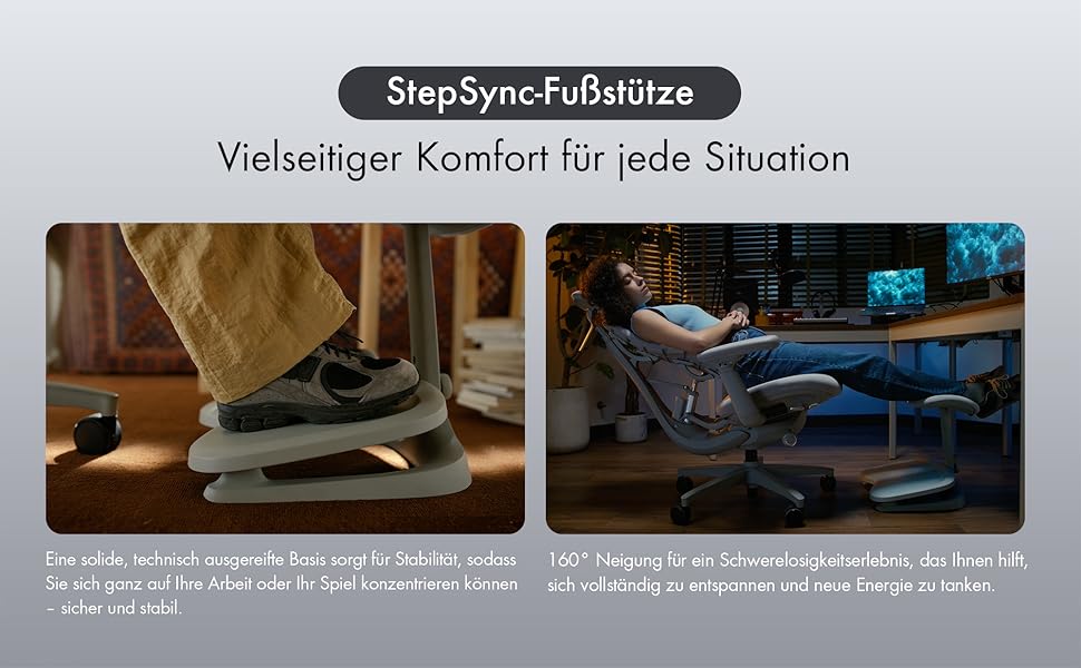 Підставка для ніг Libernovo StepSync під стіл - ергономічна, регульована, для кращого кровообігу, мос-зелений