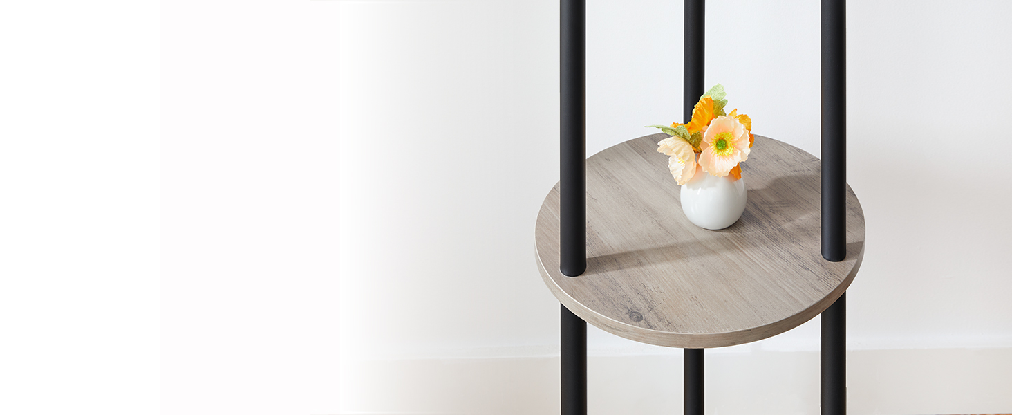 HOOBRO В'яжучий стійка для одягу, дерев'яна, з 8 гачками та 2 полицями, для вітальні, спальні, офісу, темно-коричневий/чорний