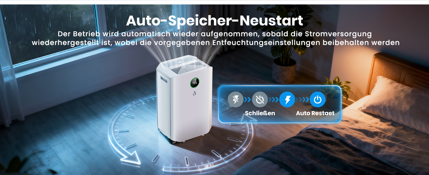 Електричний осушувач повітря 20л/день з цифровим дисплеєм, таймером та підключенням до каналізації. Для дому, підвалу та вітальні.