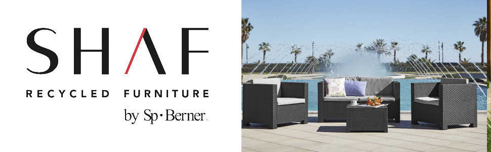 Садовий набір меблів WellHome Black Graphit для вулиці - сучасний комплект