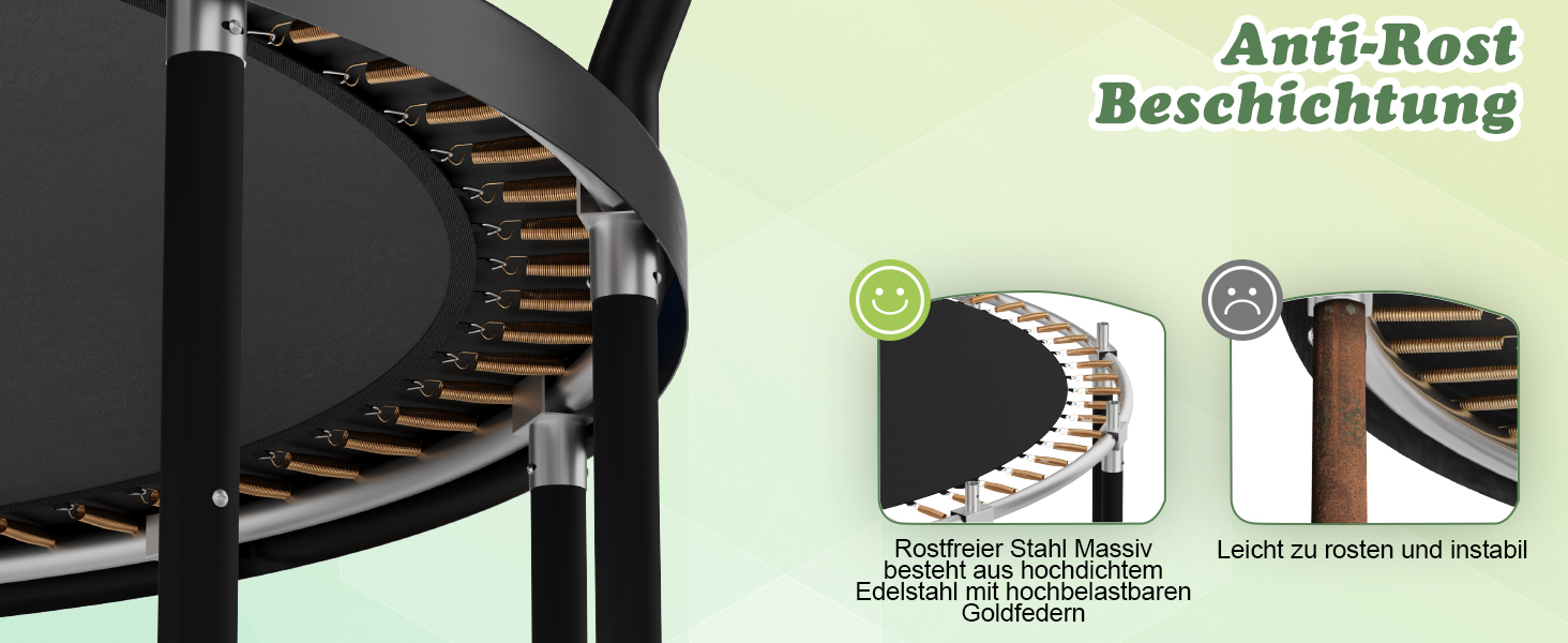 Батут садовий Flamaker Ø228/305/366/427 см з захисною сіткою, до 150 кг, для дітей та дорослих, чорний