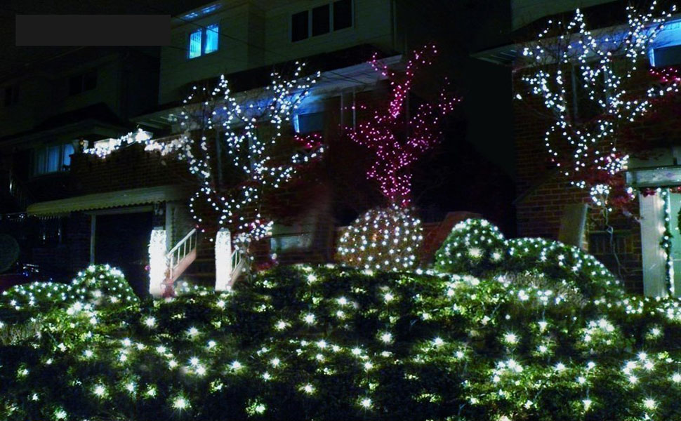 Гірлянда святкова 100м, вологостійка, для дому та саду, з пультом, 8 режимів, біла