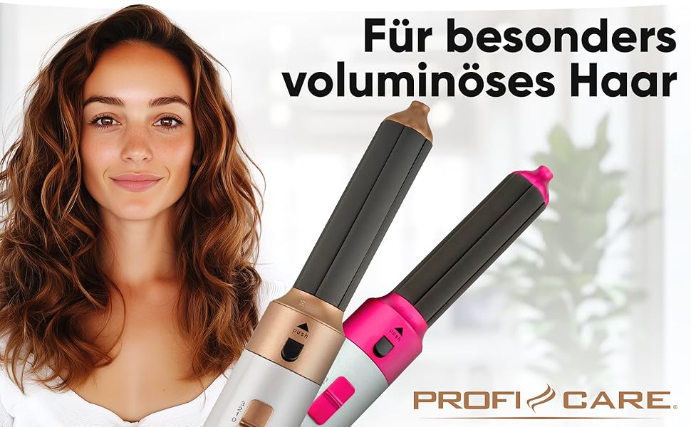 ProfiCare PC HAS 3132 Airstyler 4-в-1: Фен-щітка для локонів, об'єму, випрямлення та сушіння волосся 1000W, біло-рожевий