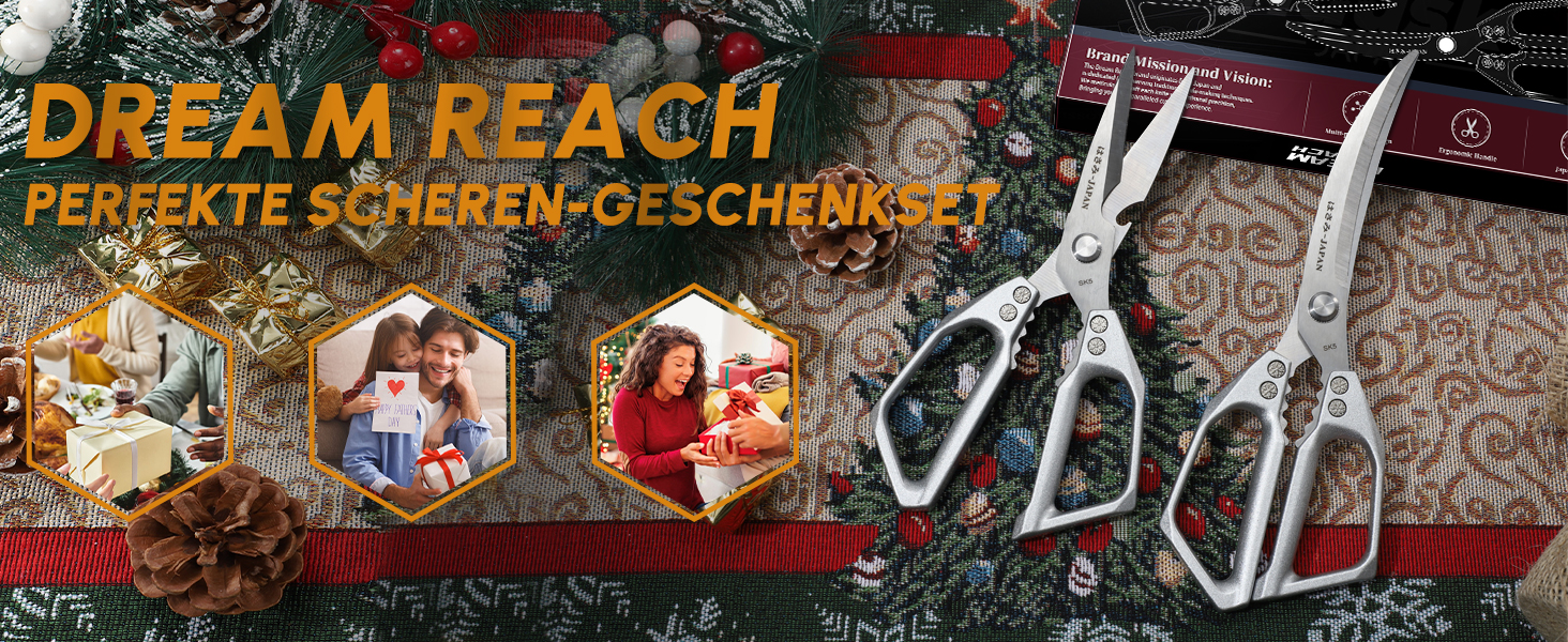 Набір кухонних ножиць Dream Reach Silver: кухонні, для птиці та кісток, нержавіюча сталь, багатофункціональні, миються в посудомийній машині