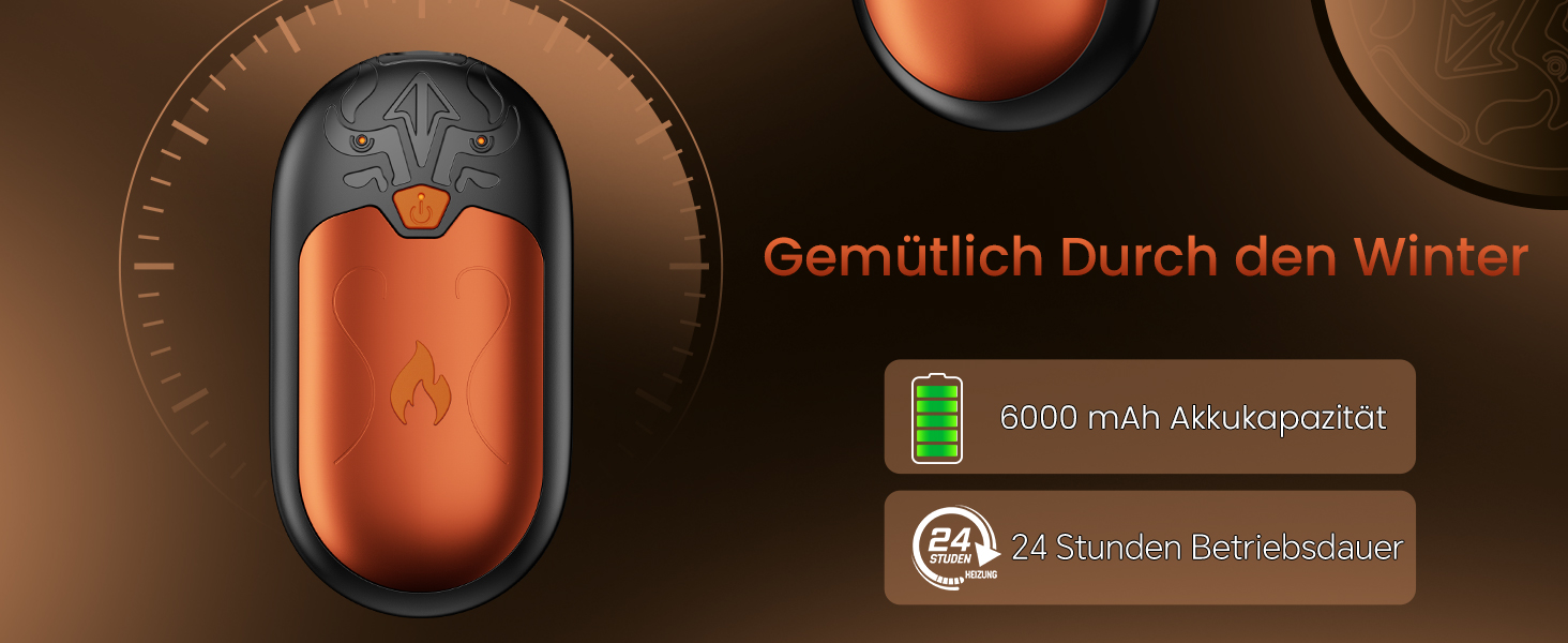 Електричні грілки для рук, 2 шт., перезаряджувані, з 24 годинами тепла та 3 режимами нагріву, для жінок, чоловіків, пацієнтів з ревматоїдним артритом, помаранчеві