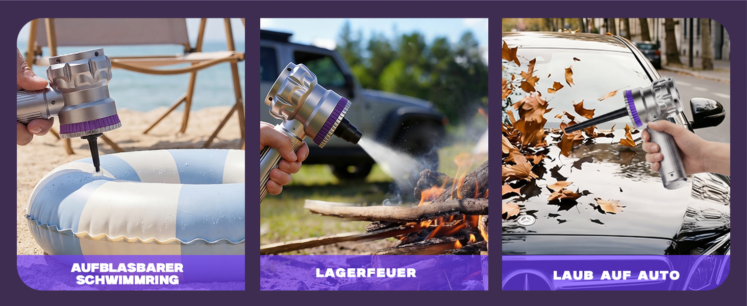 Бездротовий автомобільний пилосос Ortiny 28000Па, ручний міні-пилосос 4 в 1 з безщітковим двигуном та самоочищенням контейнера, для авто, дому та кухні, сріблясто-фіолетовий