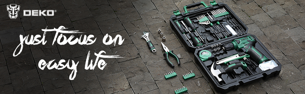 Набір інструментів DEKO 126 предметів в кейсі: професійний набір для дому, офісу та саду (зелений)