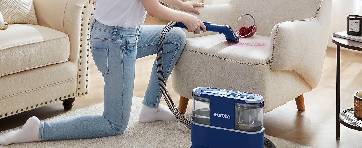 Пилосос-мийник Eureka NEY100: для килимів, диванів, оббивки та авто | Можливість миття та сушіння | 12500Pa, 1.5L бак, формула для чищення